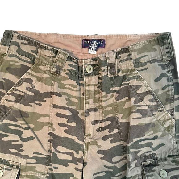 ‘90s Camo Cargo Steve and Barry’s Relaxed Baggy Unisex Jeans Size 34x32 - Picture 8 of 9